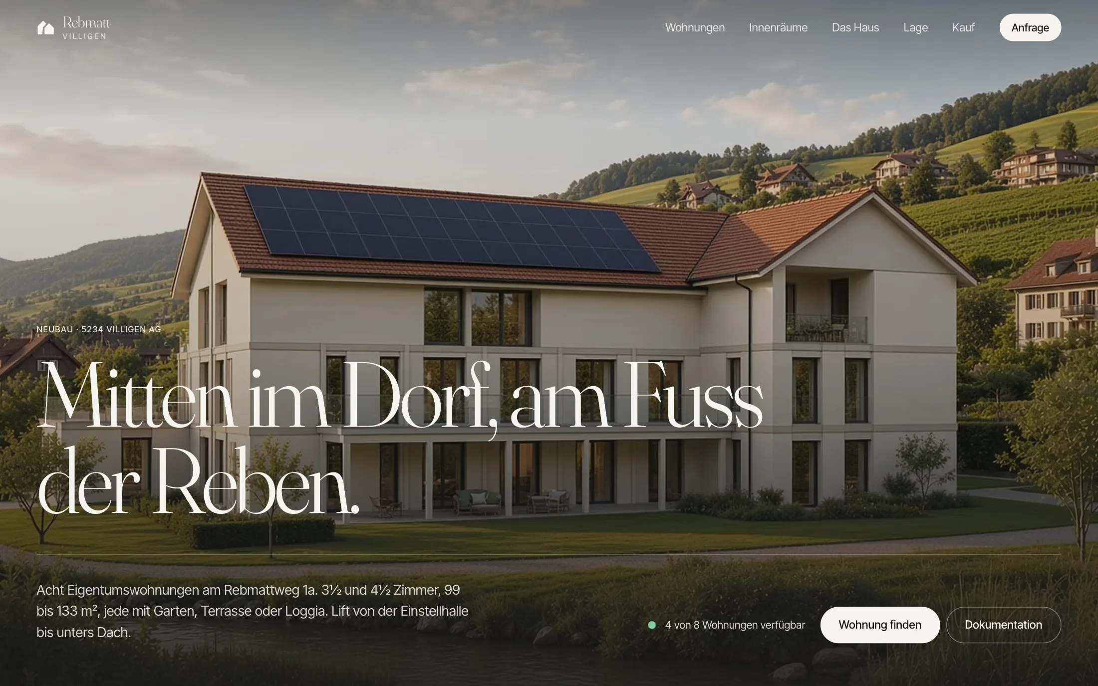 Verkaufswebsite Rebmatt Villigen