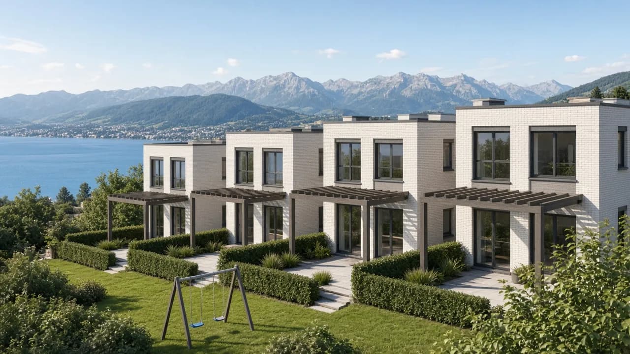 3D-Visualisierung Reihen-Einfamilienhäuser, Konzeptstudie